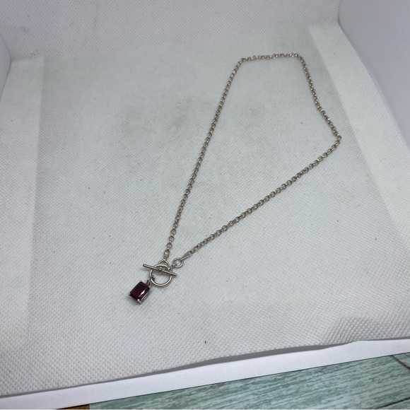 Sterling & Ruby Necklace - Picture 4 of 7